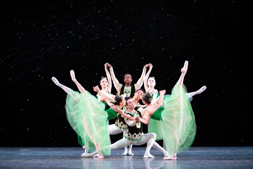 Ballet Arizona dancers in "All Balanchine," on stage at Symphony Hall in downtown Phoenix May 4-7, 2023.