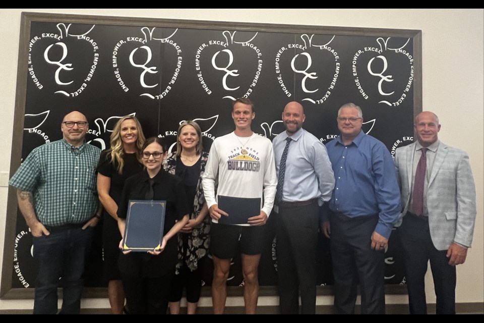The Queen Creek Unified School District recently recognized its April Students and Employees of the Month. They are from Crismon High School and Queen Creek High School.