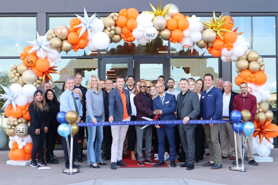 Ashley celebrated its Queen Creek grand opening with a Queen Creek Chamber of Commerce ribbon cutting ceremony on Jan. 12, 2024. In attendance were chamber staff, local business owners, Queen Creek Mayor Julia Wheatley, Queen Creek Councilman Bryan McClure, Ashley staff and management team.
