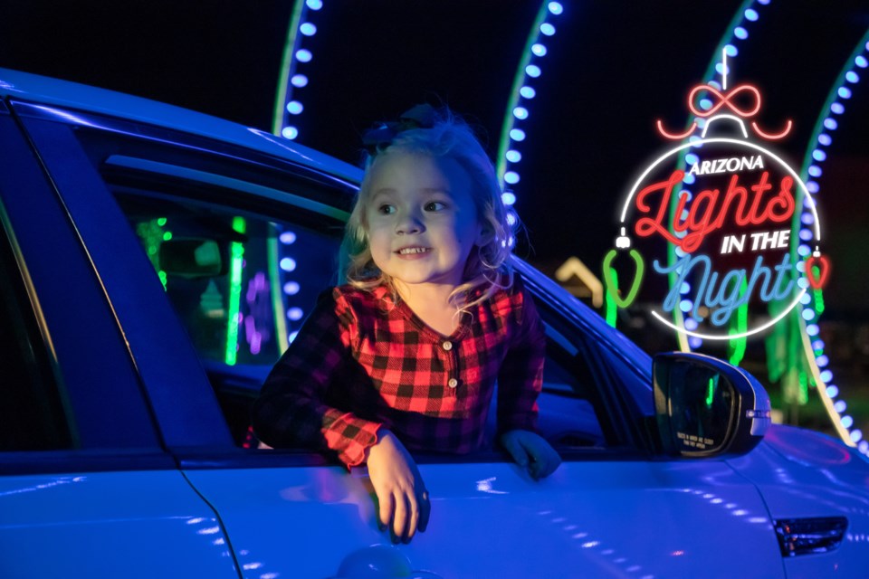 In a celebration of everything merry and bright, the Arizona Lights in the Night drive-through holiday light show welcomes Valley families to experience the magic of over 1 million lights synchronized to holiday music.