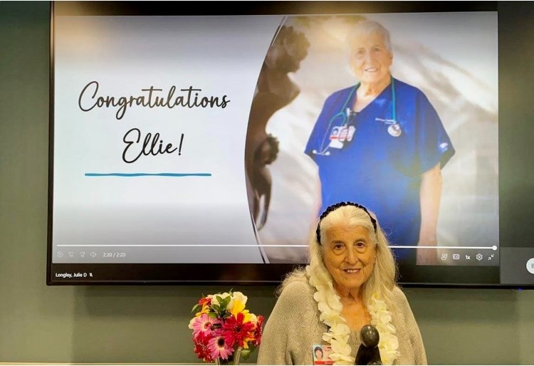 Ellie Ucci, 90, a beloved nurse who works in the postpartum unit at Banner Gateway Medical Center in Gilbert, has been recognized with the prestigious DAISY Foundation Lifetime Achievement Award. 