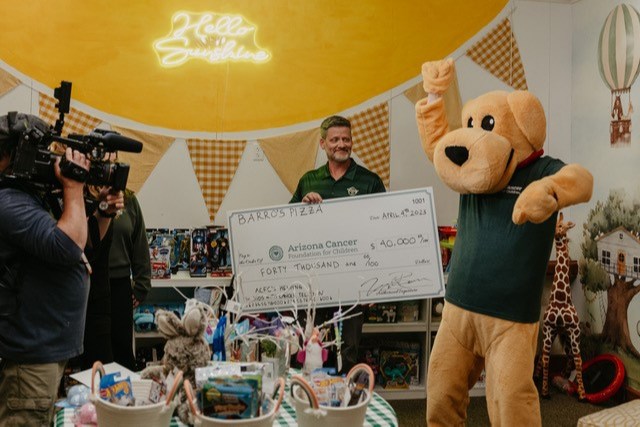 Barro’s Pizza helped Arizona families affected by pediatric cancer by partnering with the Arizona Cancer Foundation for Children telethon, contributing $40,000 to the cause, which brought the total to more than $75,000 raised.