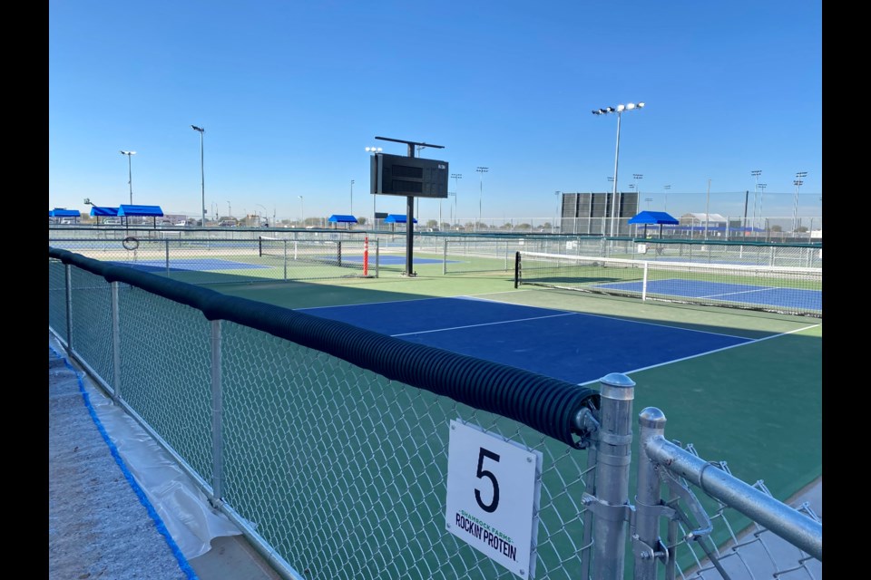 The pickleball stadium at Bell Bank Park in January 2022.