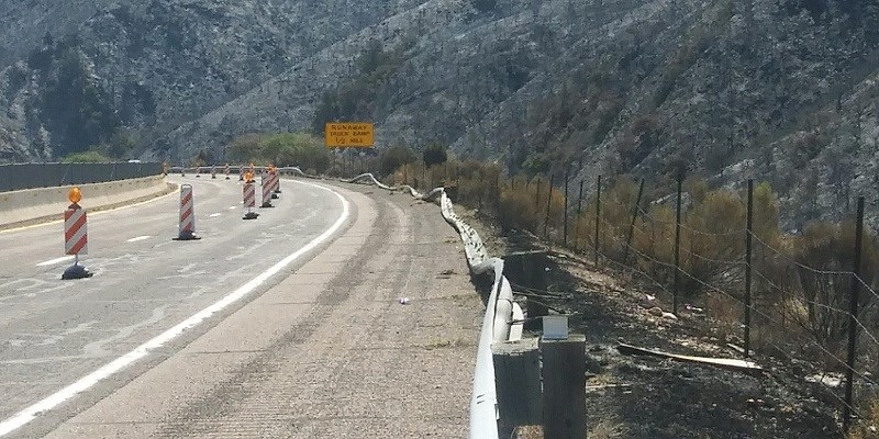After a brush fire earlier this summer on Interstate 17.