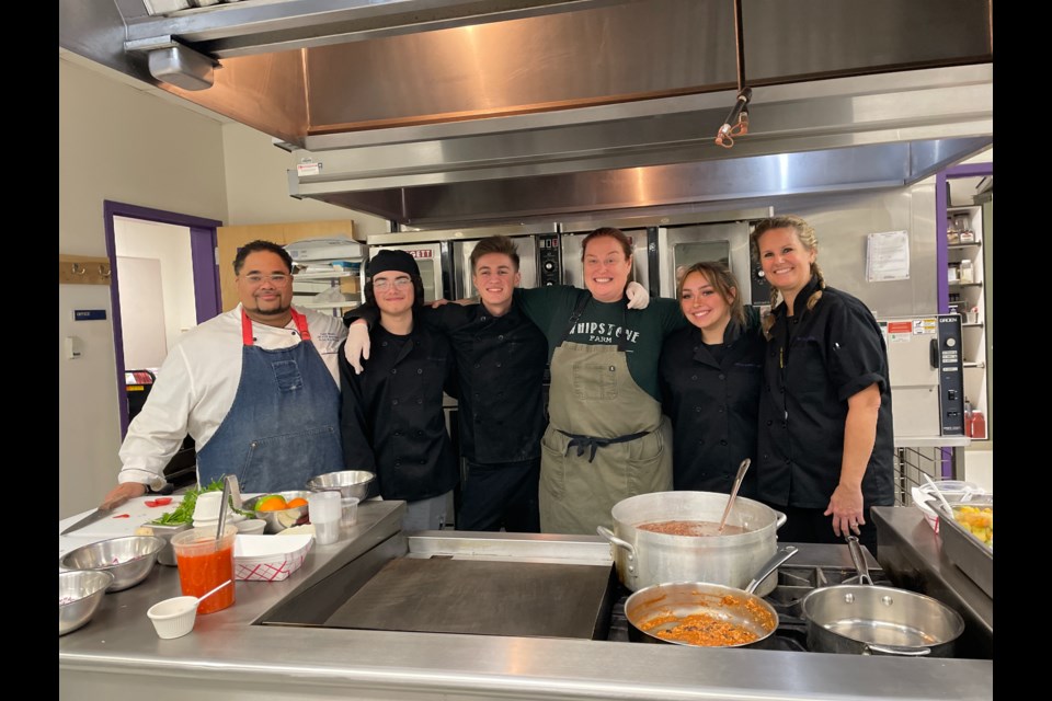 The Blue Watermelon Project, a 501(c)(3) organization comprised of chefs, restaurateurs, farmers and community food advocates that want children to have access to good food in schools, is led by Chef Charleen Badman, owner of the award-winning FnB Restaurant in Scottsdale. The chef recently visited Queen Creek High and the three students taking part in the contest: Madison Newman, Jacob Curtis and Isaiah Jensen.