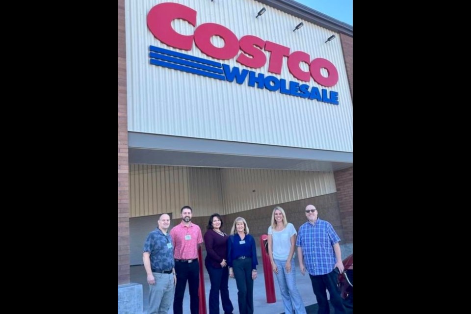 Vice Mayor Jeff Brown and Councilmember Julia Wheatley (mayor-elect) recently took a tour of the Queen Creek Costco with general manager (Mary in blue shirt) and her management crew for the store (Chris in blue/gray shirt, Anthony in salmon shirt and Shanna in burgundy shirt). 