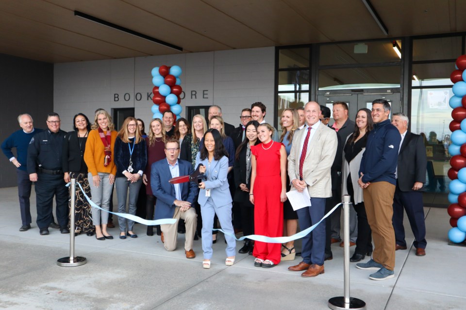 Queen Creek Unified School District leaders cut the ribbon on Crismon High School Dec. 12, 2022 after its auditorium opened last month, marking the completion of phase one for the school district's third high school.
