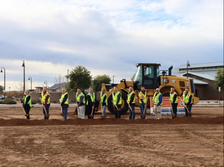 The Town of Queen Creek broke ground on three roadway connectors in the Downtown Core this week.