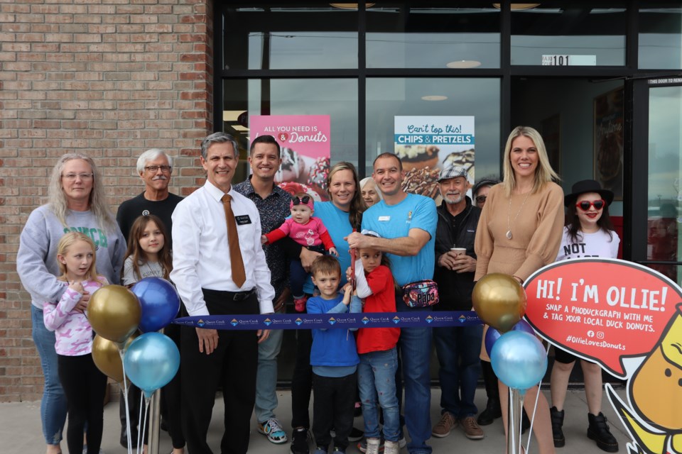 Duck Donuts, a made-to-order doughnut shop in Queen Creek, celebrated its grand opening on Feb. 9, 2024 with a Queen Creek Chamber of Commerce ribbon cutting event.