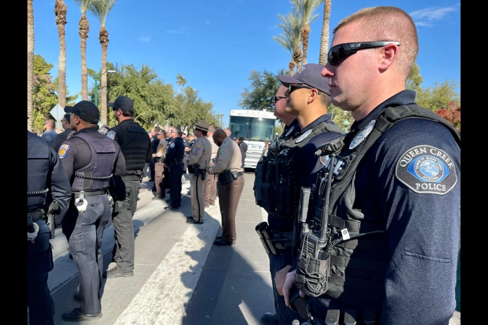 The Queen Creek Police Department joined law enforcement officers from all over Arizona at the State Capitol in November to launch the annual deployment of a statewide DUI enforcement task force before the holiday season. The goal is to get impaired drivers off our roadways.