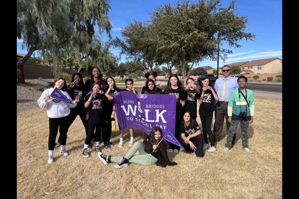 EduPrize Queen Creek/San Tan Valley students, teachers and parents joined together on Nov. 14, 2023 to honor civil rights pioneer Ruby Bridges with a "Walk to School Day."