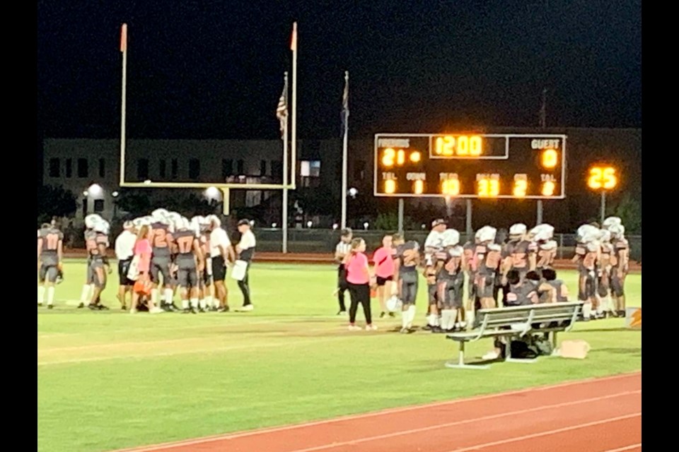 Eastmark Firebirds playing under the Friday night lights in the last regular game of the 2022 season.