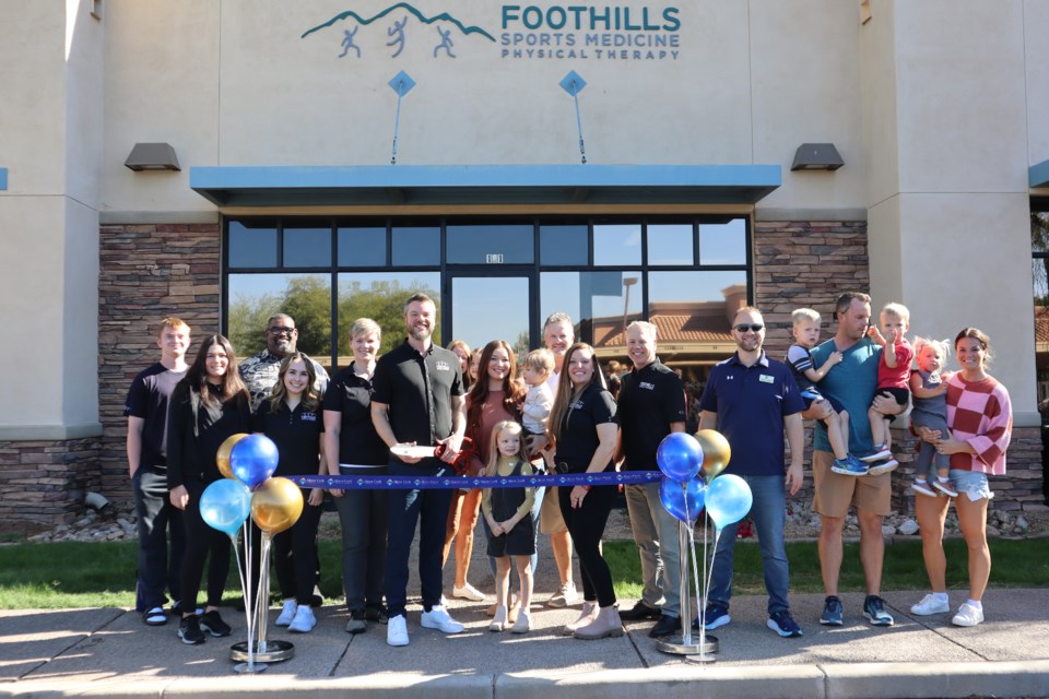 Foothills Sports Medicine Physical Therapy celebrated its one-year anniversary Nov. 17, 2023 with a Queen Creek Chamber of Commerce ribbon cutting.