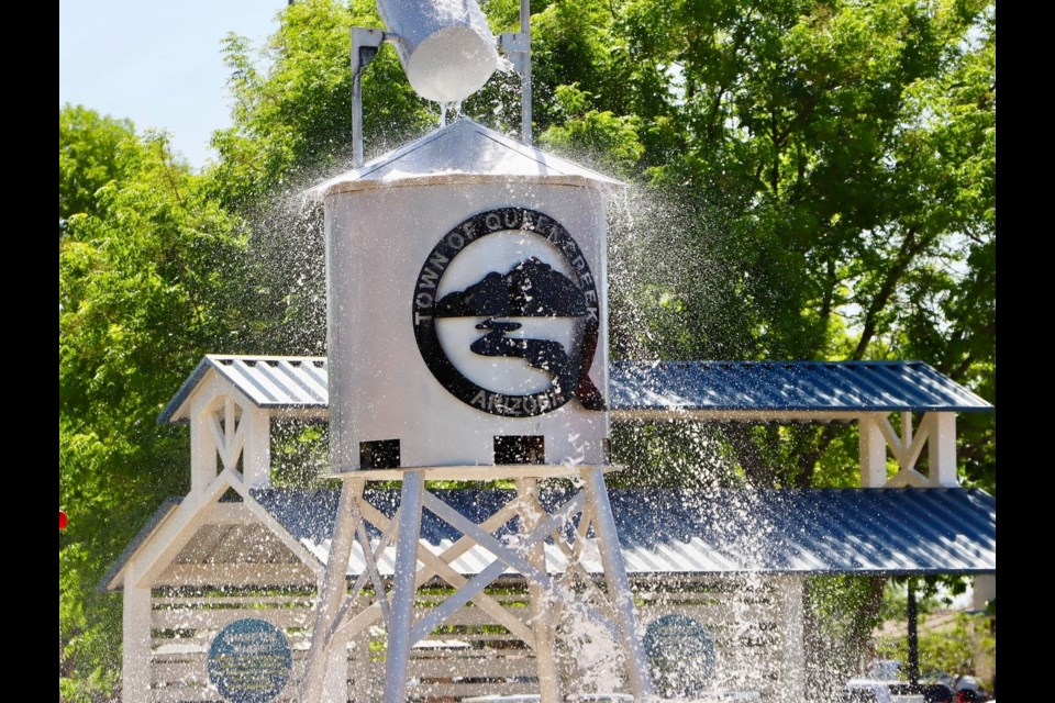 The Founders' Park Splash Pad, across the street from Queen Creek Town Hall.
