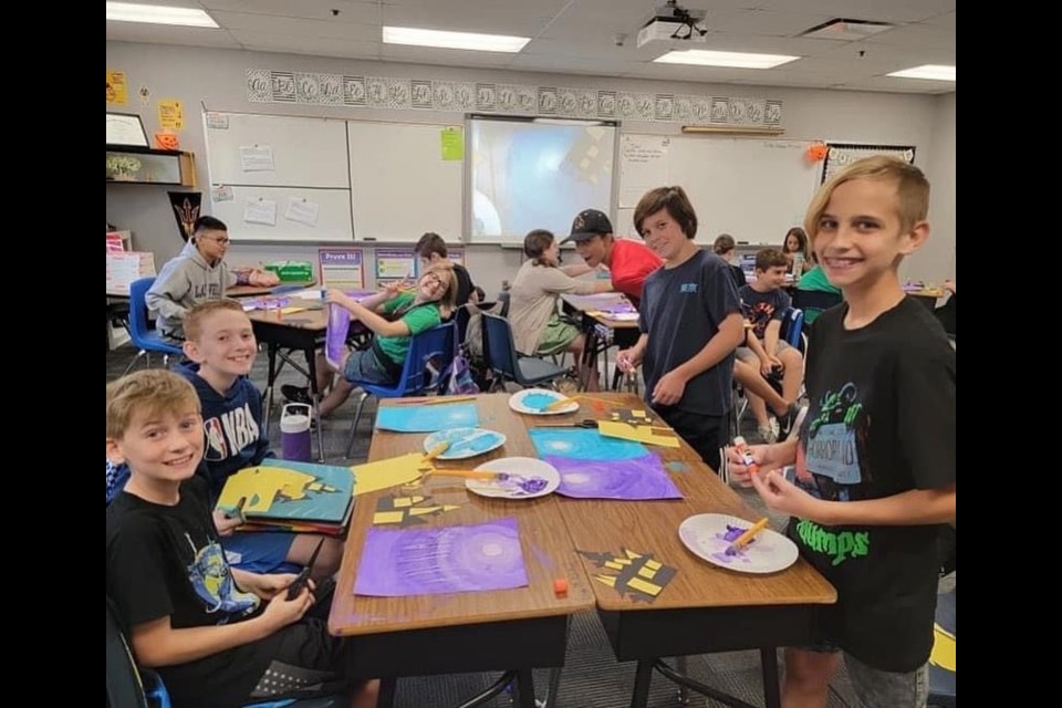 Art masterpiece lesson at Frances BrandonPickett Elementary