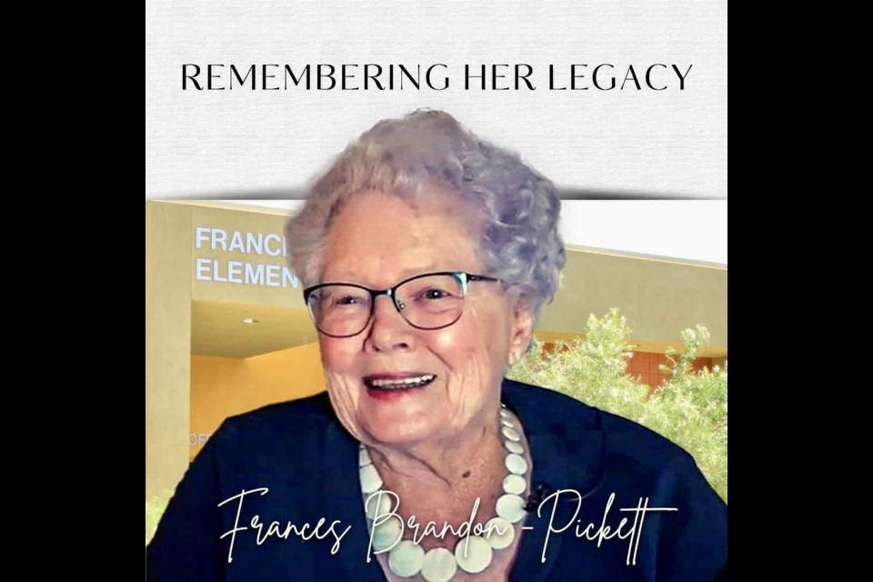 Services for Frances Brandon-Pickett are scheduled for Saturday, Aug. 20, 2022 at 10:30 a.m. at Bueler Chandler Mortuary in Chandler, 14 W. Hulet Drive.