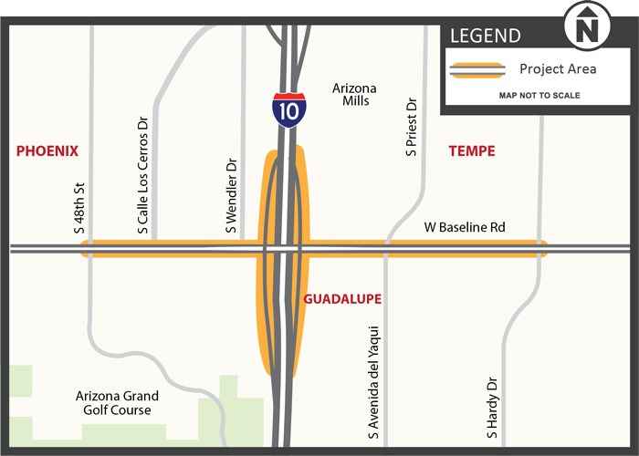 A virtual public meeting about potential improvements at the Interstate 10 interchange with Baseline Road in Tempe will be on May 9, 2023.