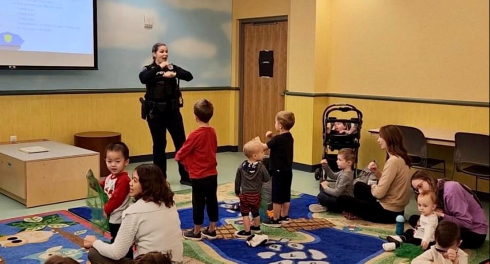 Queen Creek Officer Rachel de la Torre had a blast reading "The Book with no Name" to the children who participated in the event Jan. 5, 2023. She also talked to them about her role as a "helper" in the community. She told them not to be afraid to come up to an officer if they ever get lost or need help.