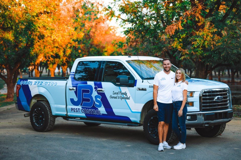 Queen Creek husband and wife team, Jared and Morgan Brown, own JB's Pest Control.

