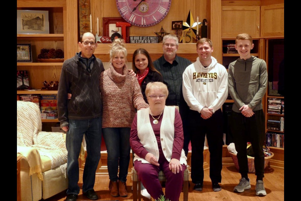 John Trible with his family in Iowa.