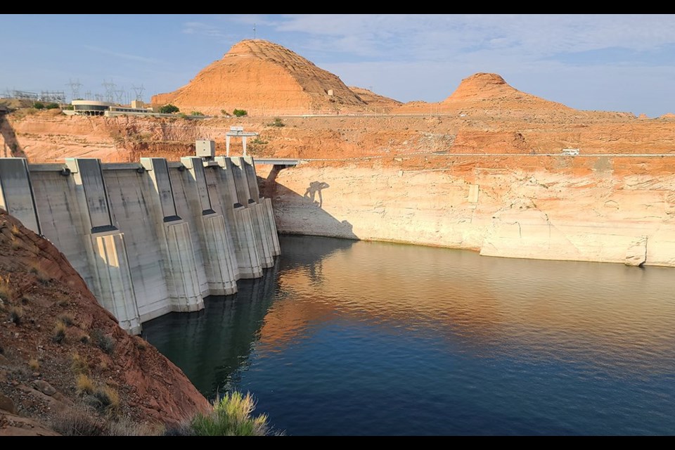 Lake Powell water levels have dropped to historically low levels.