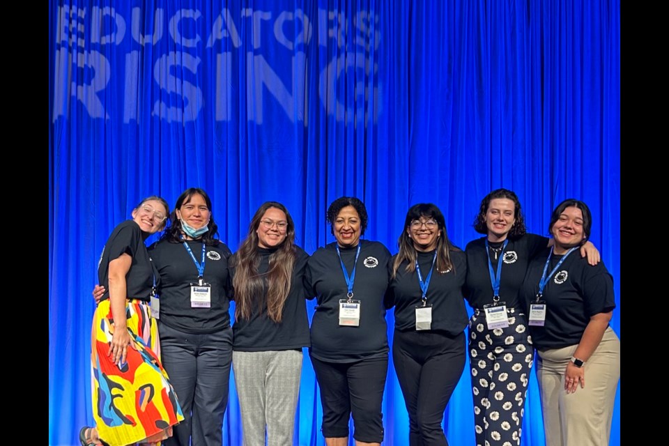 MCC Educators Rising Club members Caitlin McLeroy, Sariah Chabarria, Torri Tsosie, Tawn Hauptli (faculty), Yarely Tapia, Rachel Horvat and Estrella Magallon. Not pictured, club member Taryn Willis.