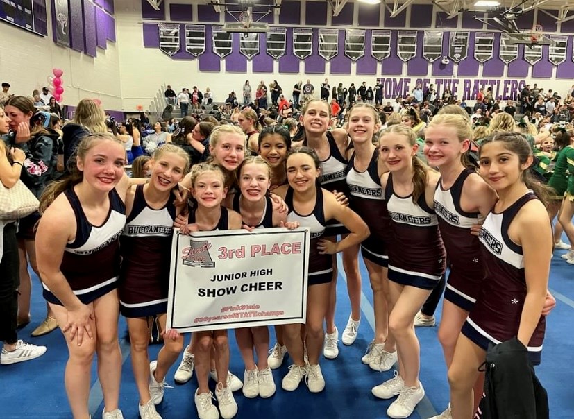The Newell Barney Junior High School cheer team placed third in the Arizona State Cheer and Pom competition last month at North Canyon High School in Phoenix.