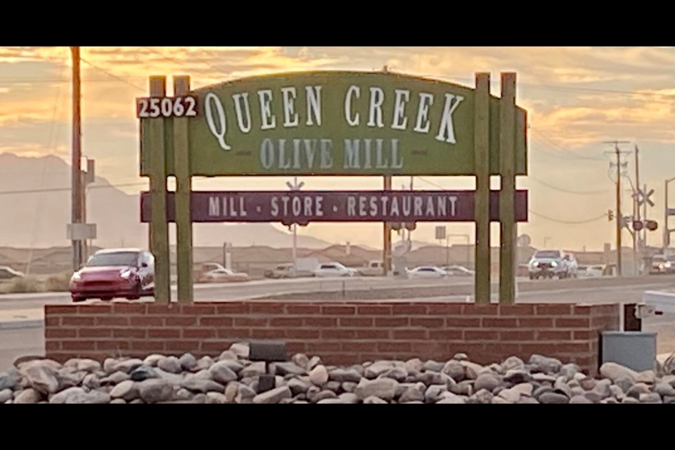 The Queen Creek Olive Mill is located at 25062 S. Meridian Road.