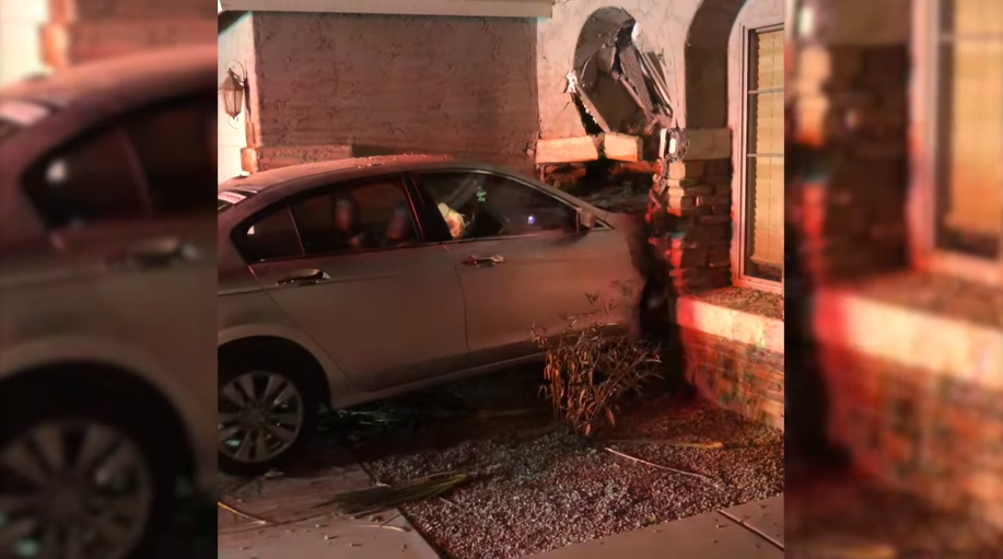 According to the Pinal County Sheriff's Office, the driver of the vehicle involved in the crash, was "looking down and smoking a vape pen" before crashing into the home, located at north Zampino Street. 