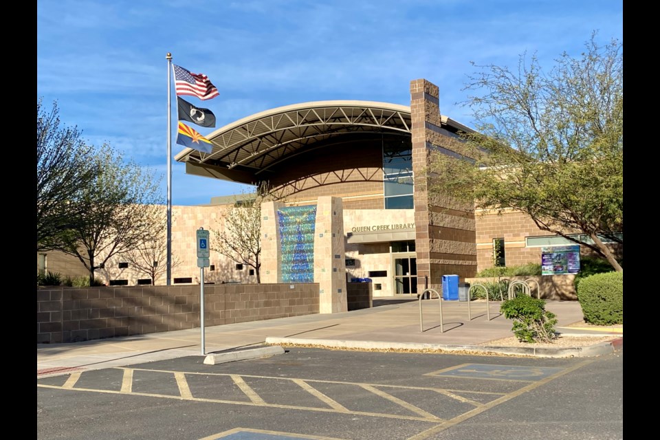 The Queen Creek Library on a recent windy day.