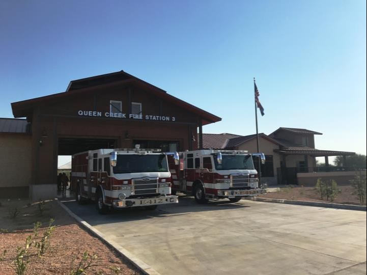 When Queen Creek Fire and Medical Department began providing services in 2008, the town’s population was just over 24,000. In its first year of operation, the department launched with about 30 employees, two stations and two fire trucks. With a current population of approximately 71,000, the department has grown to meet the needs of the community, with 81 employees, five fire stations located strategically throughout the community and 12 vehicles. 
