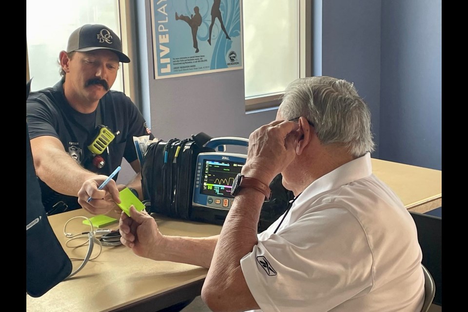 Queen Creek Fire and Medical Department firefighters love interacting with participants of the town's senior program. Once a month crews offer free blood pressure checks. It's a great way for participants to meet the fire crews and keep an eye on their numbers.