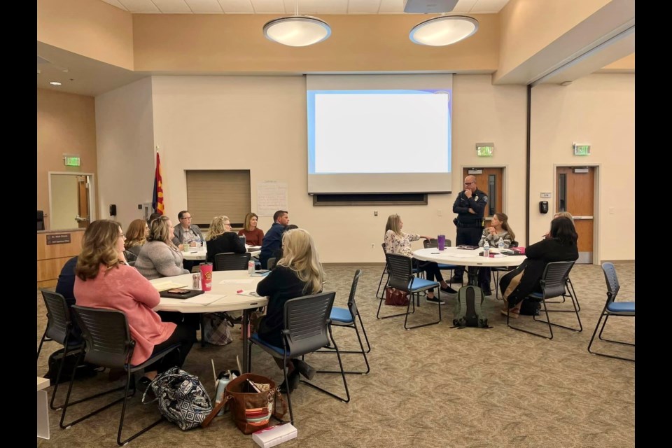 The Queen Creek Police Department recently conducted a training session with Queen Creek Unified School District principals on emergency management.