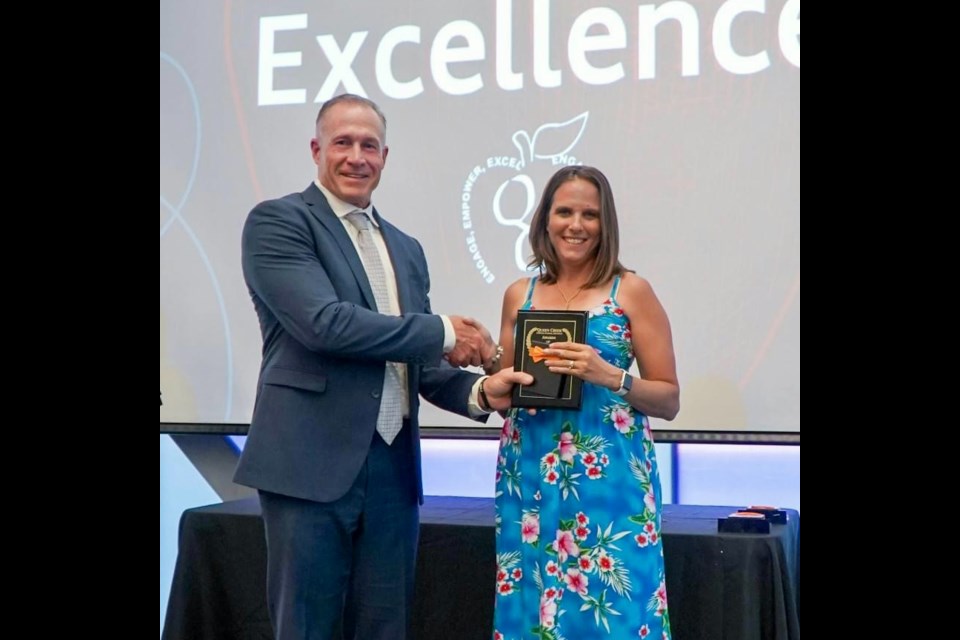 Queen Creek Unified School District nurse Lisa Christensen began working in QCUSD in 2019 as the school nurse at Queen Creek Elementary. She fell in love with school nursing and was able to become the district nurse. Her hard work and passion to help the district's schools were recognized at the latest QCUSD Award of Excellence Night.