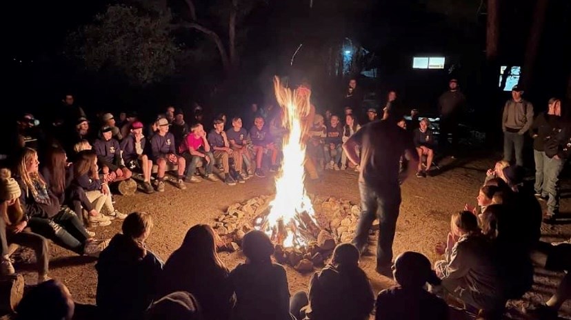 Newell Barney Junior High School students had an awesome time on Saturday, Oct. 23, 2021 at Science Camp. Here they're making s'mores around a campfire.