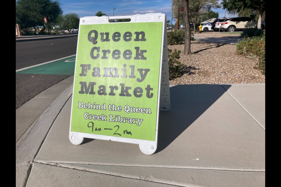The Queen Creek Family Market is back this weekend outside the town's library.