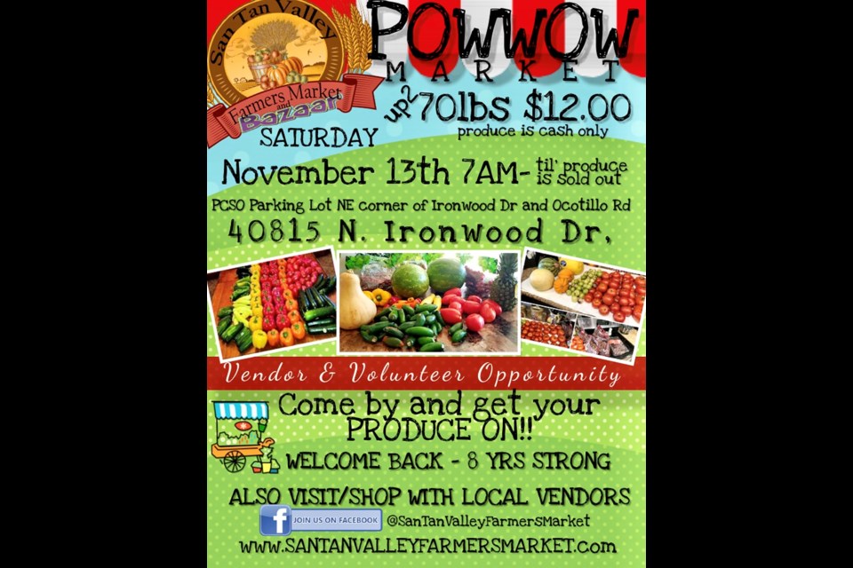The San Tan Valley Farmers Market and Bazaar is back this Saturday, Nov. 13 with its original vendors as well as some new ones.