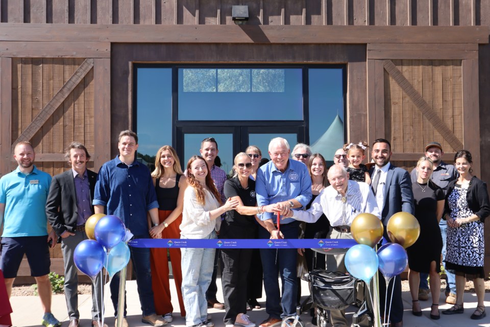 On Oct. 17, 2023, the Queen Creek Chamber of Commerce staff, local business owners, Queen Creek Town Council members and San Tan Memorial Gardens staff joined the Schnepf family for the official ribbon cutting on San Tan Memorial Gardens, located at 22425 E. Cloud Road.