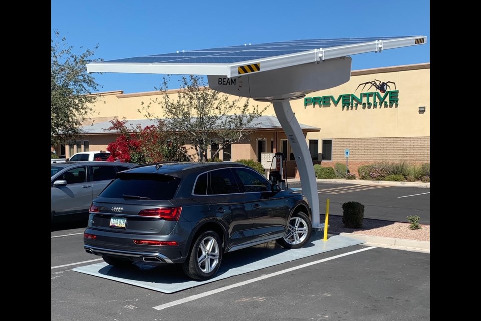 Residents and visitors of Queen Creek with electric and hybrid vehicles can now take advantage of an electric vehicle charger located in the parking lot of Ted's Shooting Range, thanks to KR & ER Properties, LLC. 