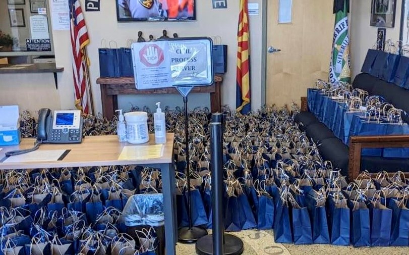 On Feb. 12, 2022, the Queen Creek Police Department will receive special welcome bags like these from the non-profit group, Supporting the Thin Blue Line.