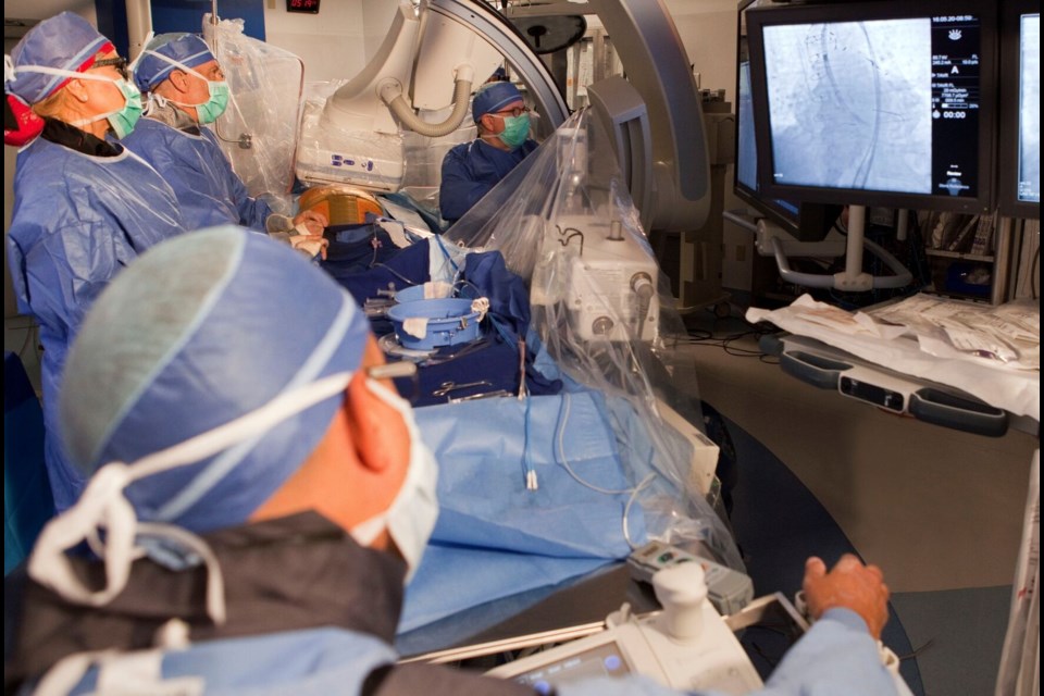 Transcatheter aortic valve replacement (TAVR) is a minimally invasive procedure in which a new valve is deployed into the heart via a catheter inserted through a vein to reopen the diseased aortic valve.
