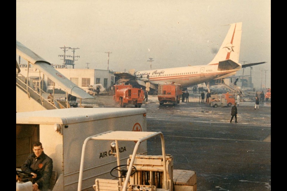 A Canadian Pacific Airlines passenger jet crashed into the terminal at Vancouver International Airport on Feb. 7, 1968