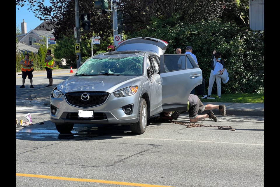 This Mazda SUV was involved in a serious collision at No. 2 and Williams roads on Friday afternoon
