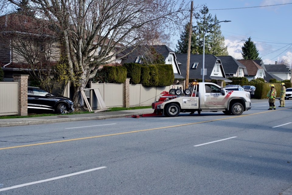 A vehicle ended up in a Richmond house’s backyard.