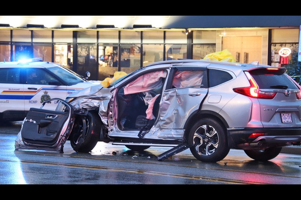 A serious crash involving a school bus and silver SUV in Richmond