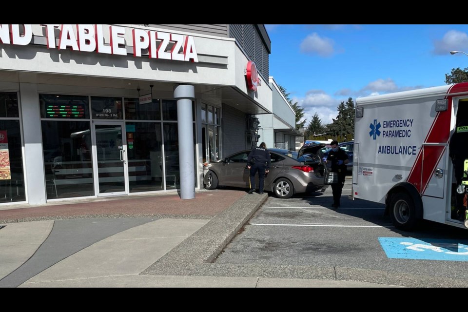 A vehicle crashed into a Richmond pizza shop on Monday morning.