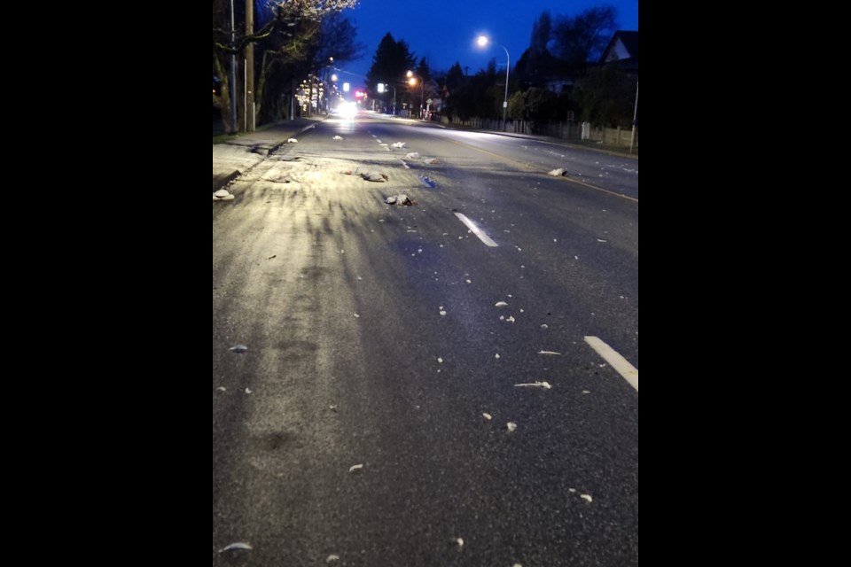 Brandie Mol found 18 snow geese dead on Blundell Road in Richmond on Monday morning