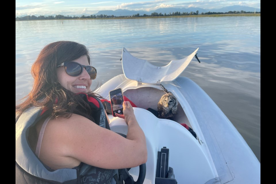 Carina Spano and her partner Jonathan Dawson found an exhausted owl in the water last weekend.
