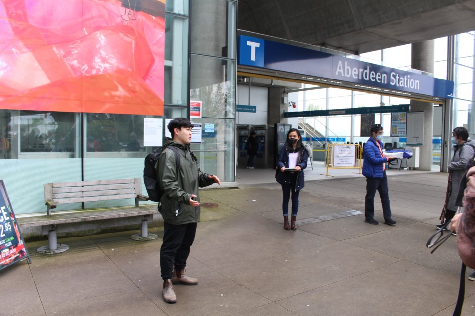 Chad Wong explained the inspiration behind his works on display outside Aberdeen Station.
