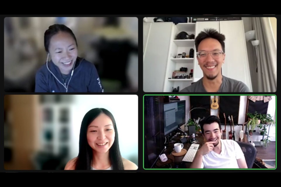 Cindy Au-Yeung (top left), Brian Cheung (top right), Amy Tsai (bottom left) and Caleb Chan (bottom right) all grew up in Richmond and came together to produce the film titled The Last Flight.